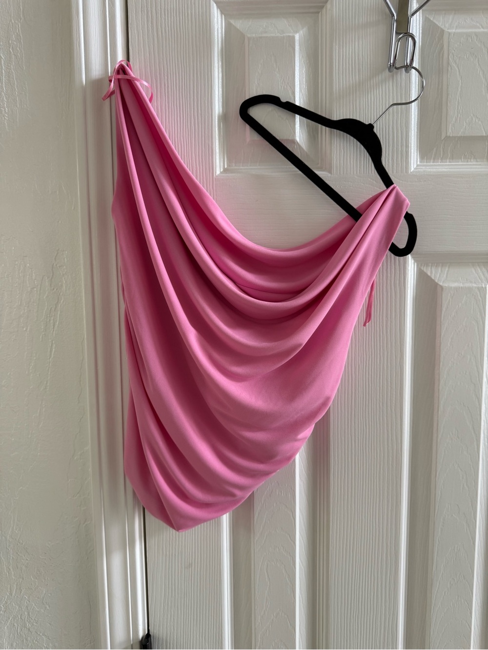 Zara Draped Pink Cowl Neck Top
